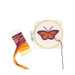 Mini borduurset vlinder