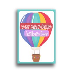 Overzicht van de verjaardagskalender in luchtballonthema voor in de klas