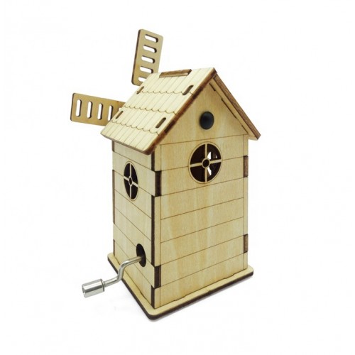 Bouwpakket Muziekdoosje Windmolen (hout) - Afbeelding 3