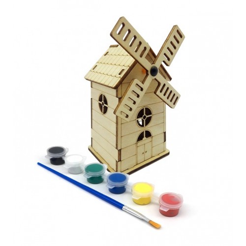 Bouwpakket Muziekdoosje Windmolen (hout) - Afbeelding 4