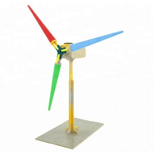 Windmolen op zonne-energie in kleur