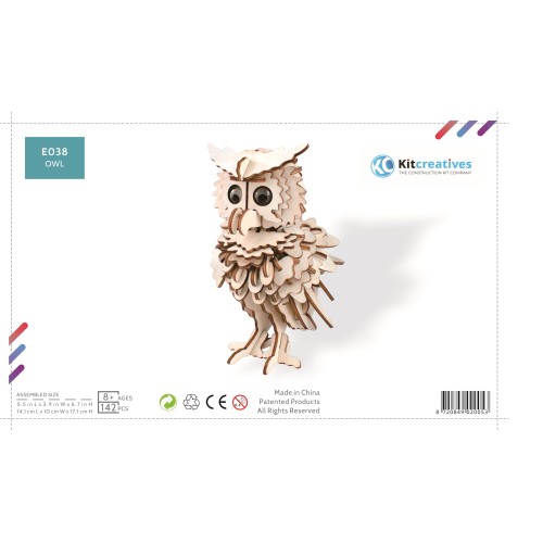 Bouwpakket uil (hout) - Afbeelding 2