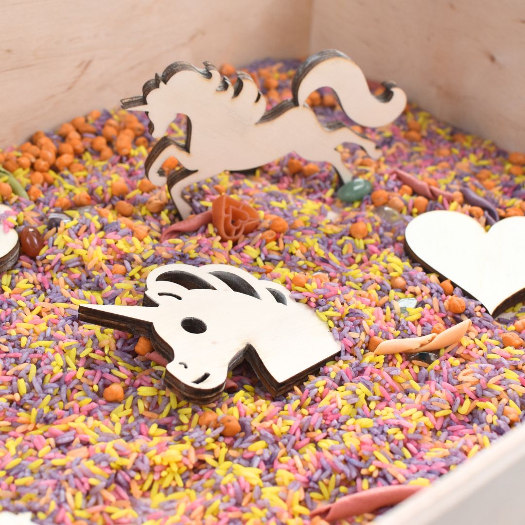 Houten unicorn speelfiguren