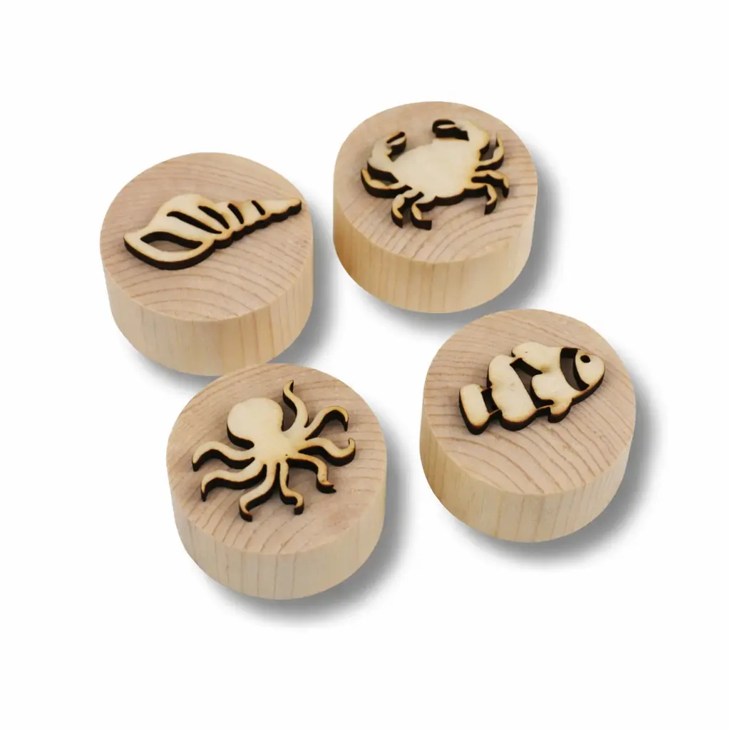 Houten oceaan stempels