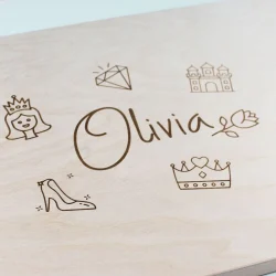 Houten speelbak Prinses met deksel