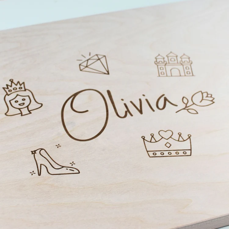 Houten speelbak Prinses met deksel - Afbeelding 2