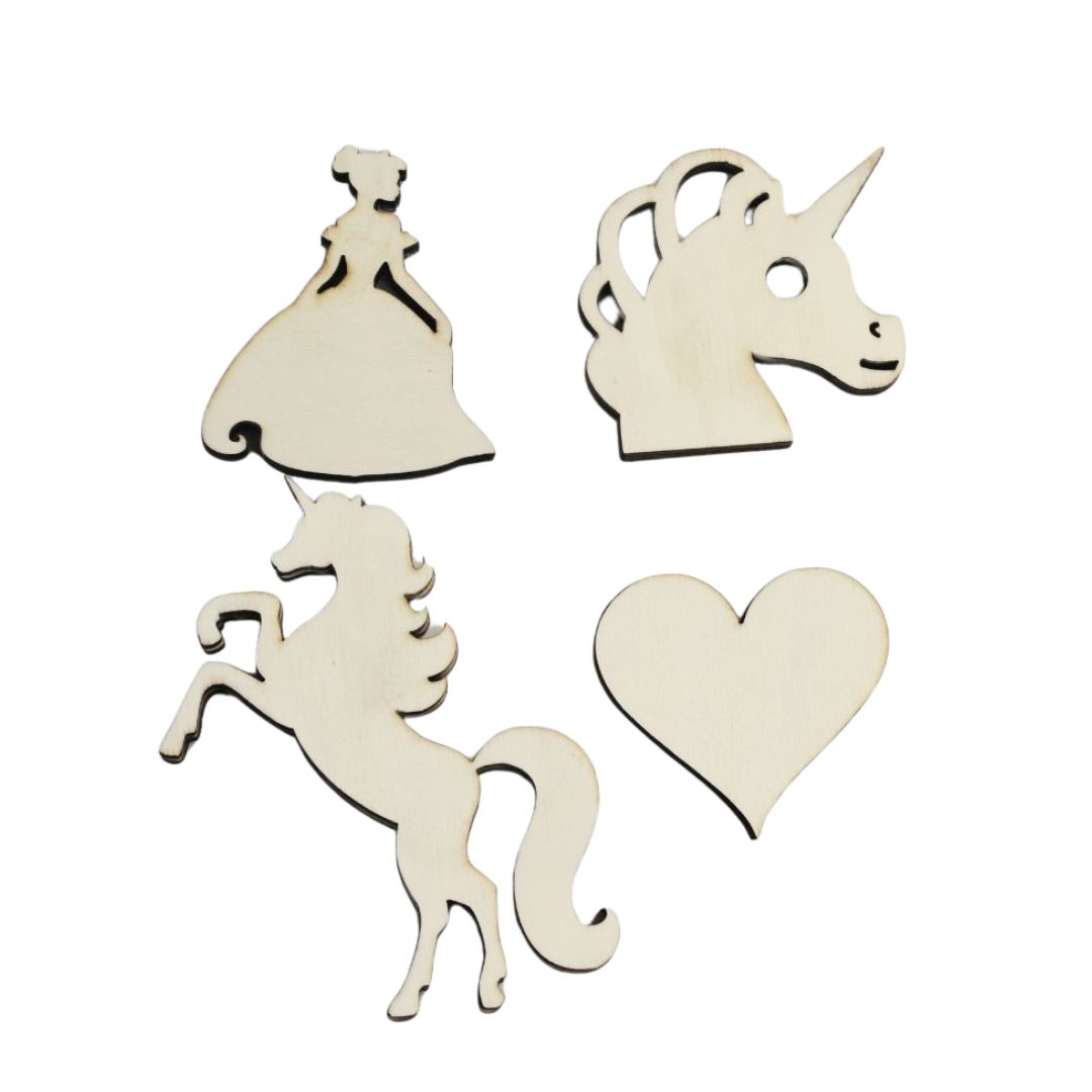 Houten unicorn speelfiguren