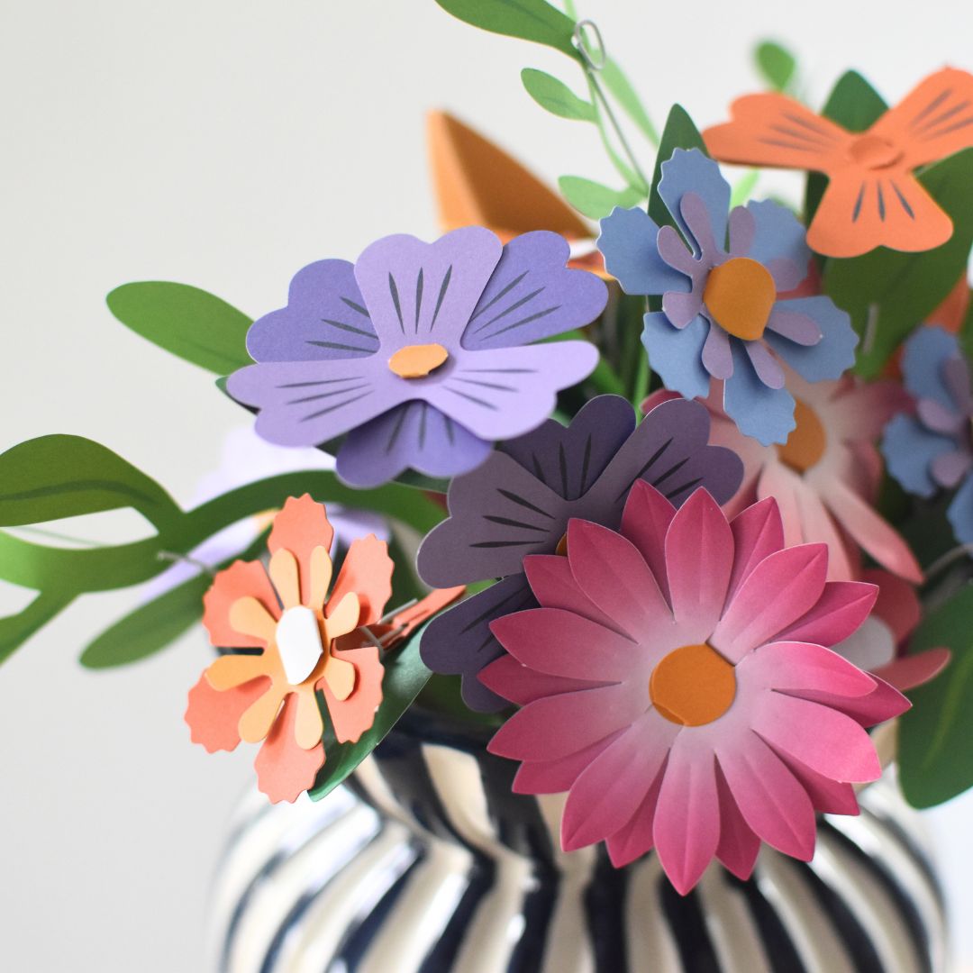 Papierbloemen knutselset - Afbeelding 3