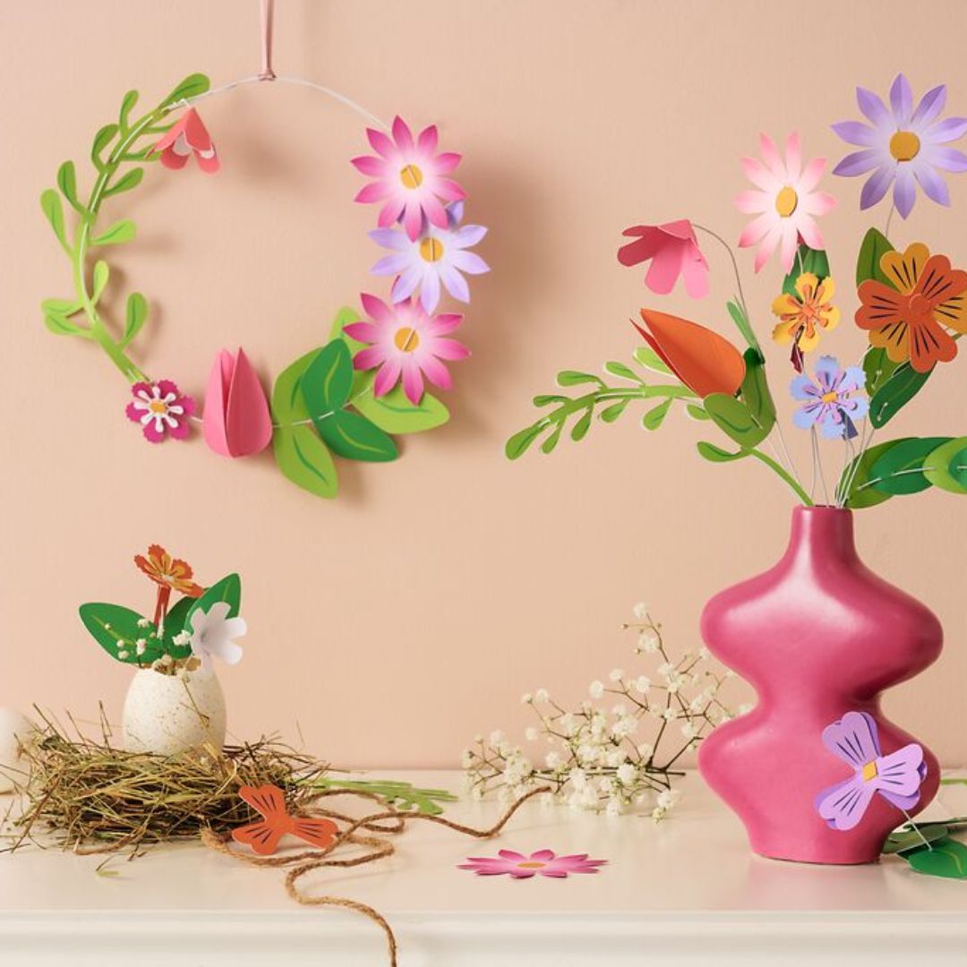 Papierbloemen knutselset - Afbeelding 4