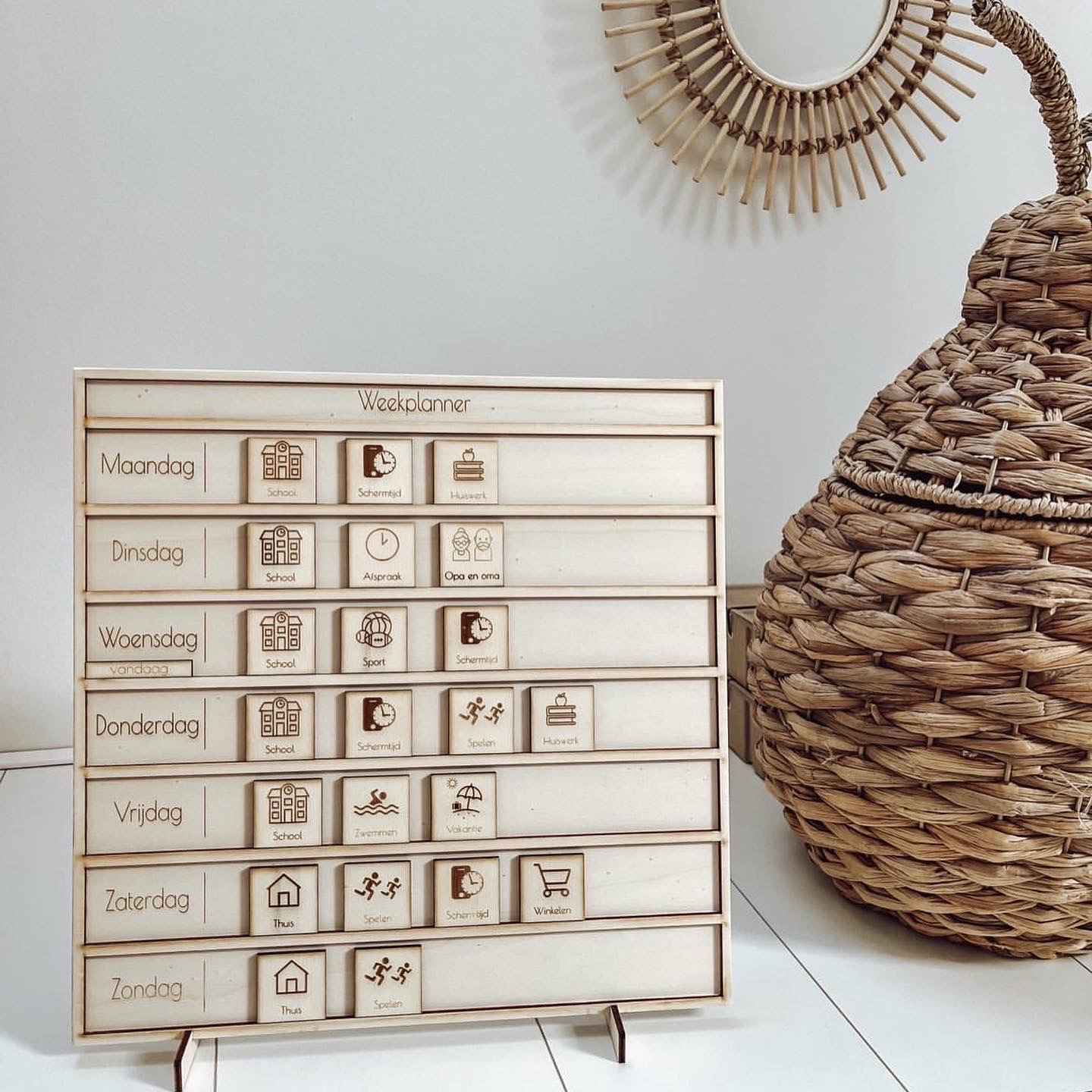 Houten weekplanner - Afbeelding 3