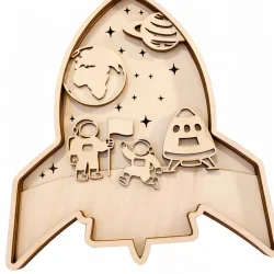 Houten Wanddecoratie Raket