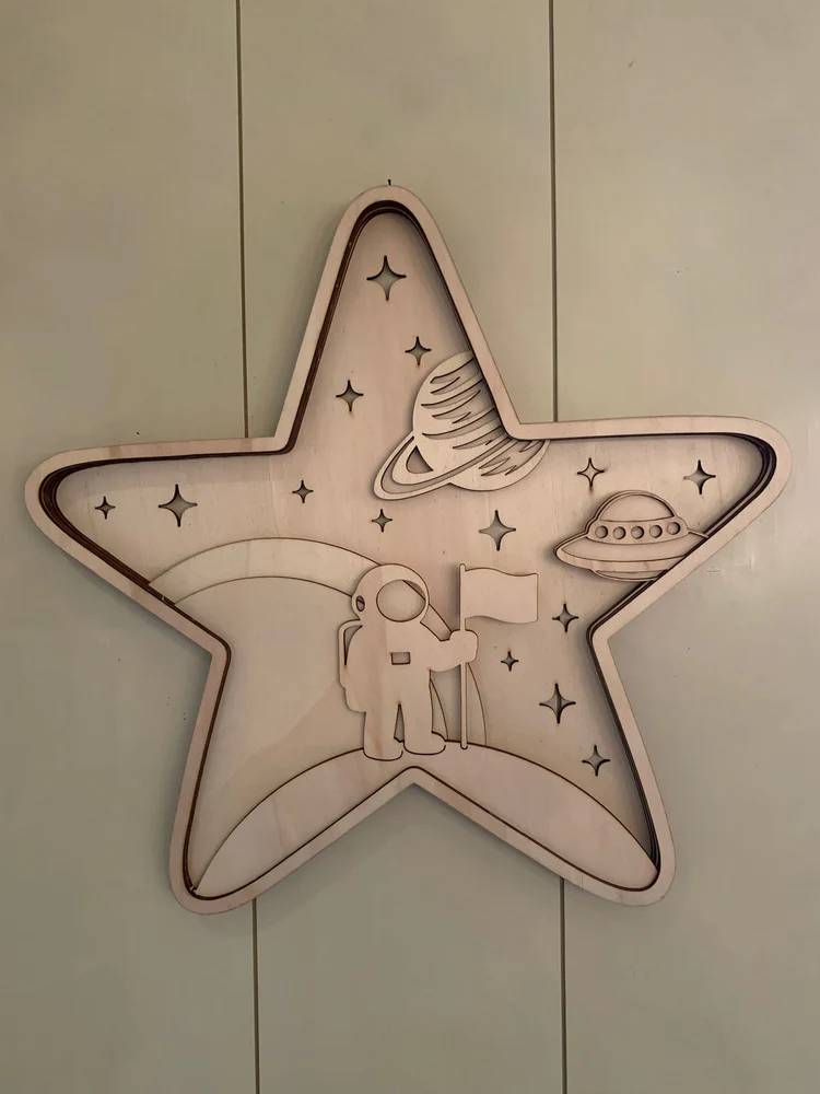 Houten wanddecoratie – Ster - Afbeelding 3