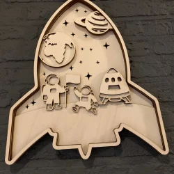 Houten Wanddecoratie Raket