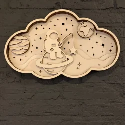 Houten wanddecoratie – Wolk