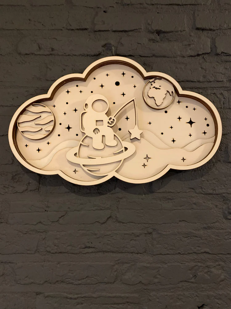 Houten wanddecoratie – Wolk - Afbeelding 2