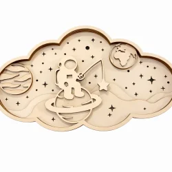 Houten wanddecoratie – Wolk