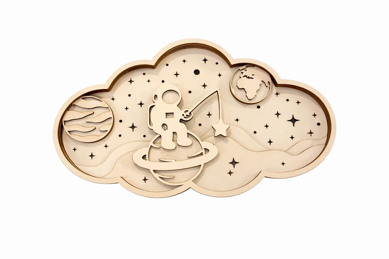 Houten wanddecoratie – Wolk