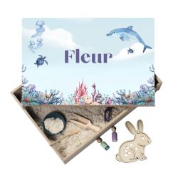 Speelbak met deksel – Oceaan (Fleur) - (personaliseren met eigen naam)