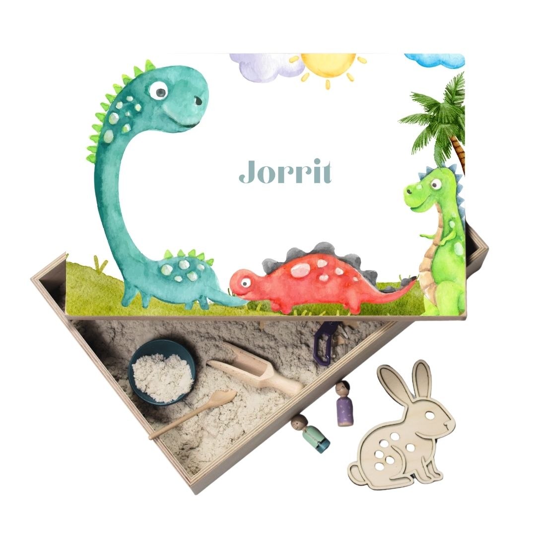 Houten speelbak Dinosaurus met deksel (meerdere ontwerpen) - Afbeelding 5