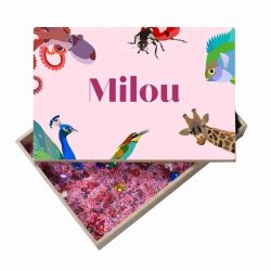 Speelbak met deksel – Dieren (Milou) - (personaliseren met eigen naam)