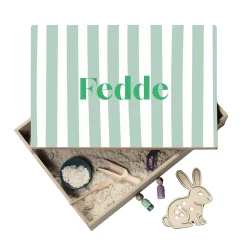Speelbak met deksel – Strepen (Fedde) - (personaliseren met eigen naam)