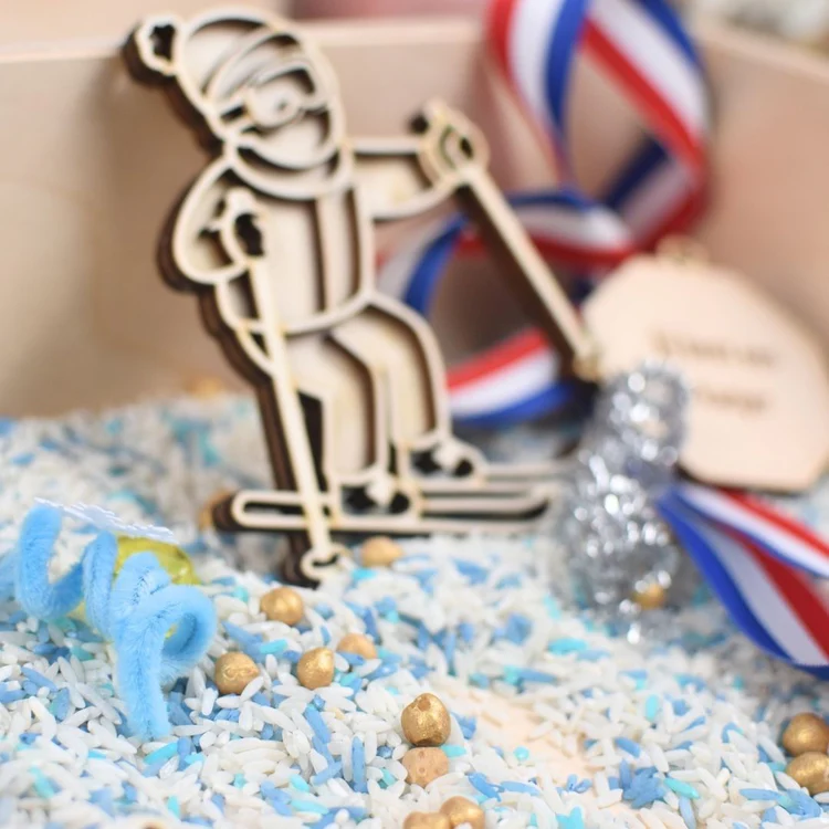Houten Speelfiguren Olympische Winterspelen - Afbeelding 4