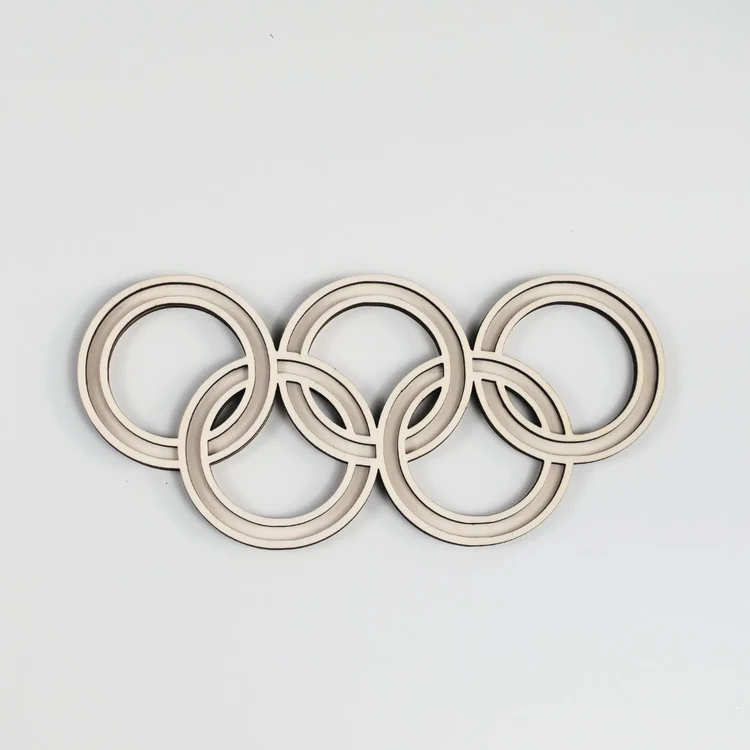 Houten Vulvorm Olympische Ringen – Olympische Winterspelen - Afbeelding 2