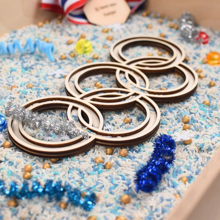 Houten Vulvorm Olympische Ringen – Olympische Winterspelen - Afbeelding 3