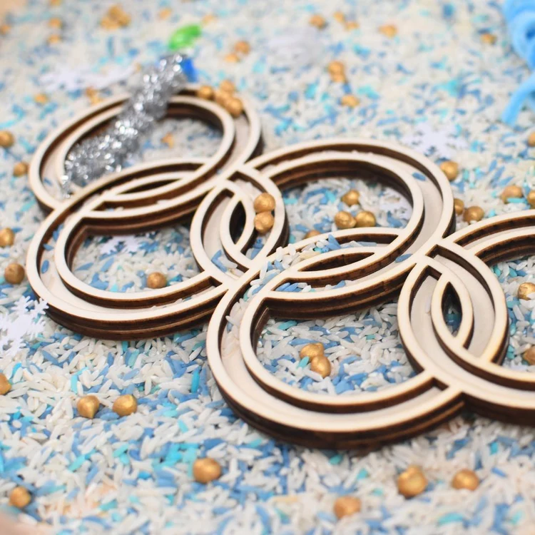 Houten Vulvorm Olympische Ringen – Olympische Winterspelen - Afbeelding 4