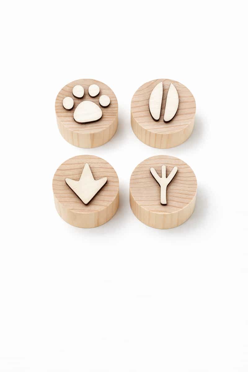 Houten dierenspoor stempels