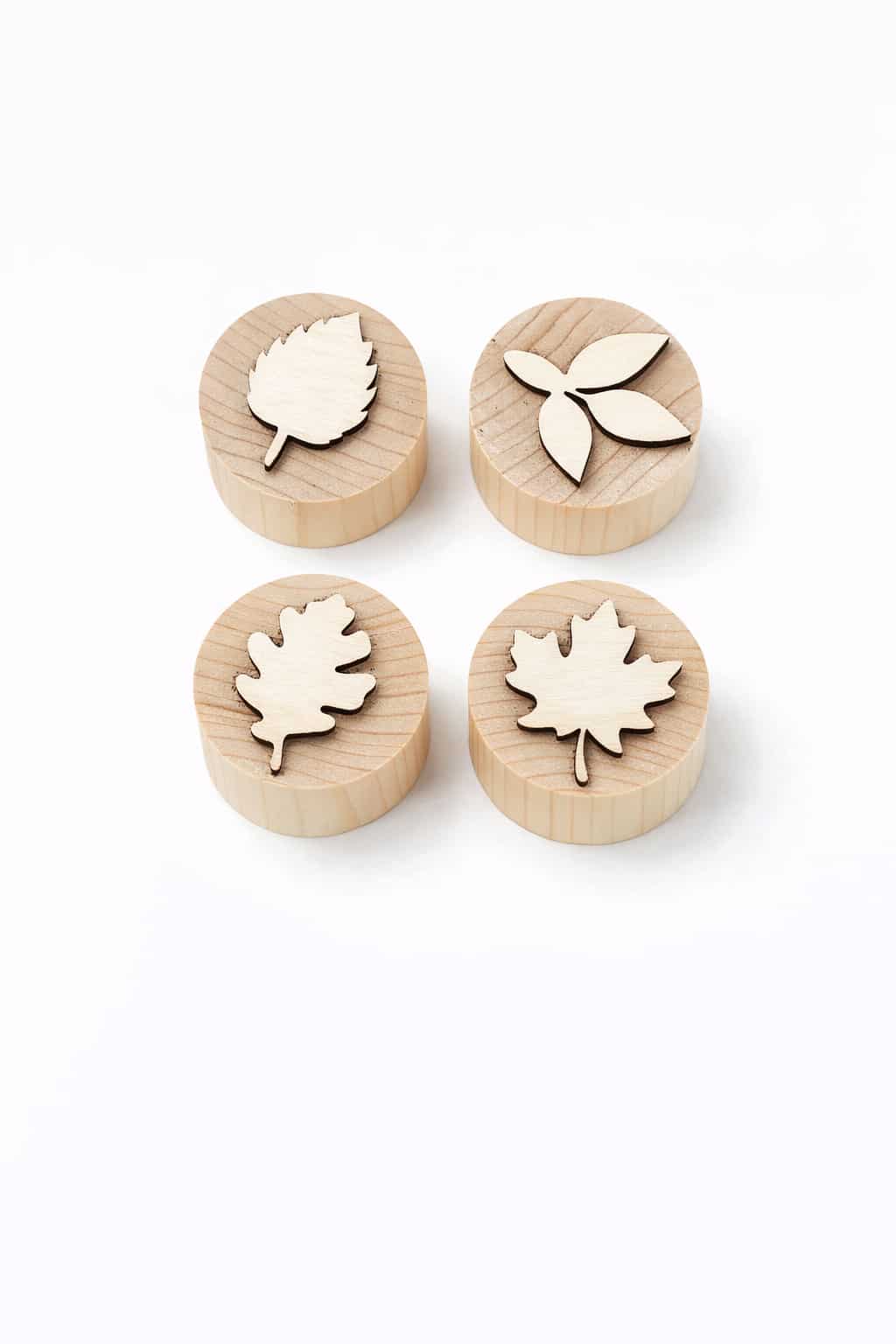 Houten blaadjes stempels