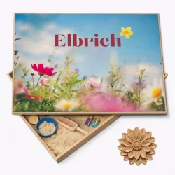 Speelbak met deksel – Bloemen (Elbrich) - (personaliseren met eigen naam)