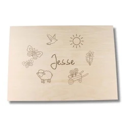 Speelbak met deksel – Lente (Gravure) – (personaliseren met eigen naam)