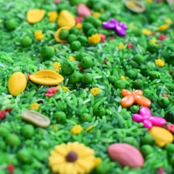 Speelrijst Lente – 1 kilo groene sensorische mix