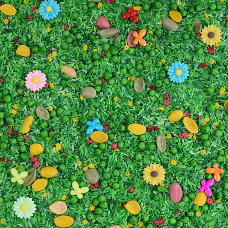 Speelrijst Lente – 1 kilo groene sensorische mix - Afbeelding 3