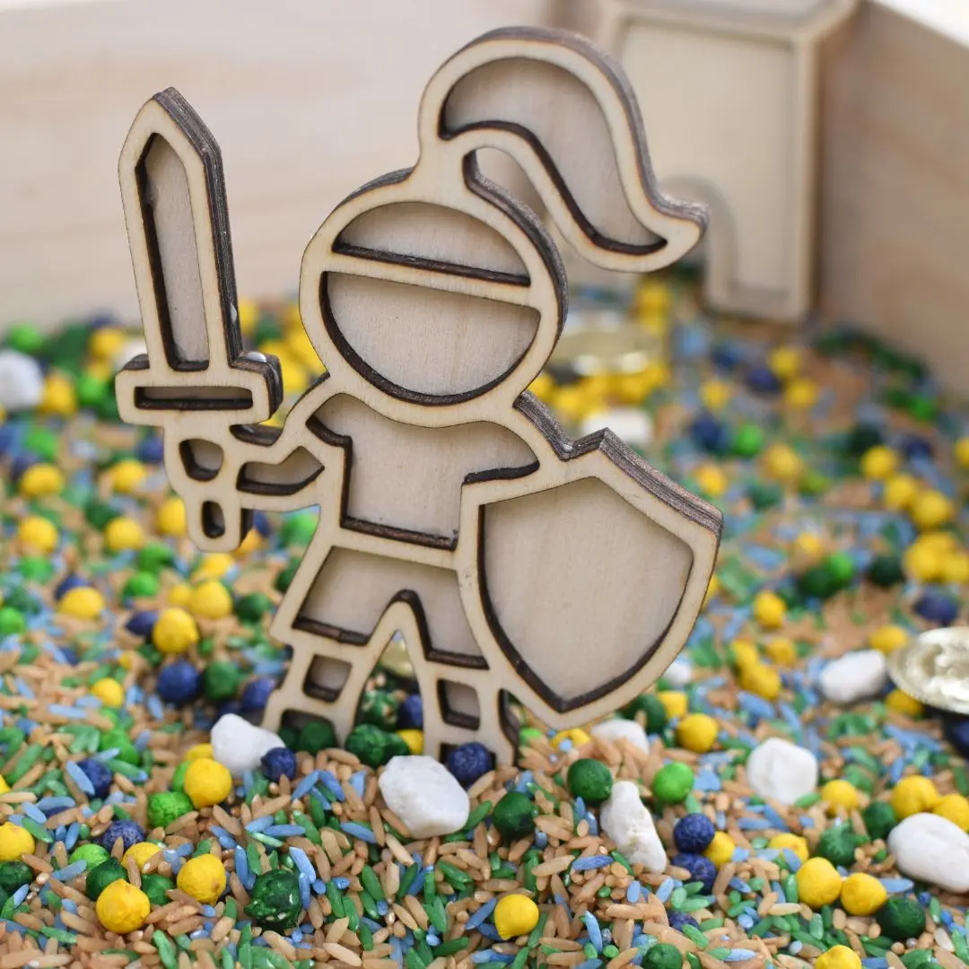 Houten Speelfiguren Ridders – Set van 5 - Afbeelding 3