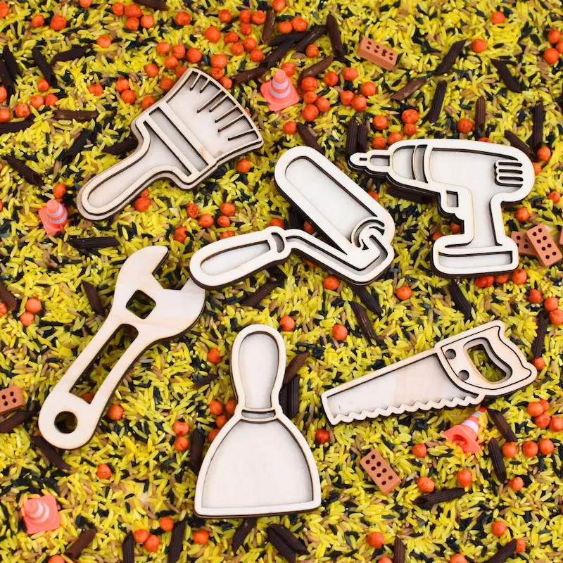 Houten Speelfiguren Gereedschap – Set van 6