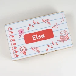 Houten Tekenkist met Naam – School Design (ABC & Schrift)