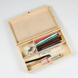 Houten Tekendoos met Naam – Kleurrijk Design