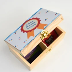 Theedoosje juf of meester – gepersonaliseerd cadeau einde schooljaar (2 vakjes) (Ontwerp Jaxx)