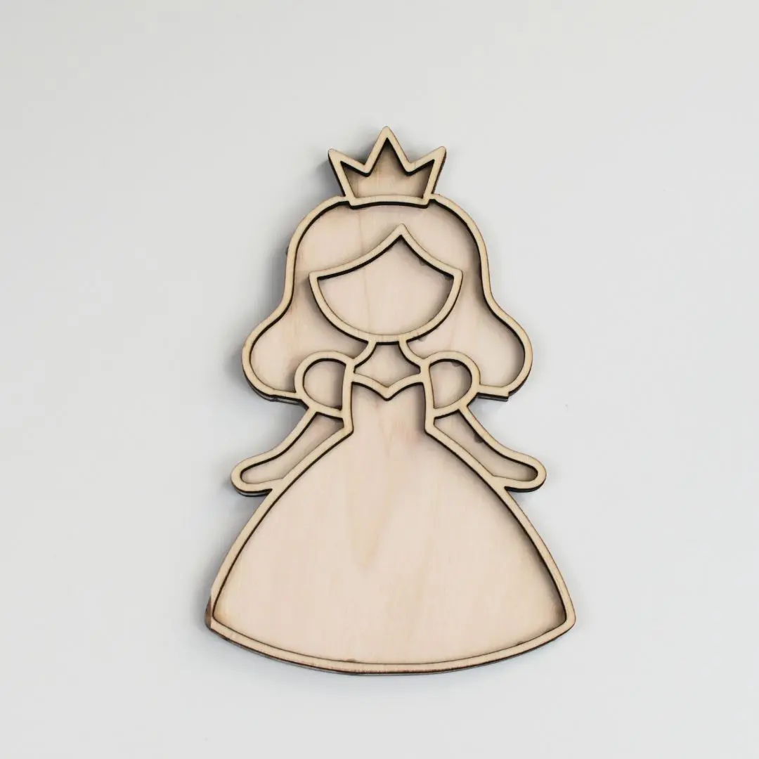Houten Vulvorm Prinses – Voor Sensorisch Spel - Afbeelding 2
