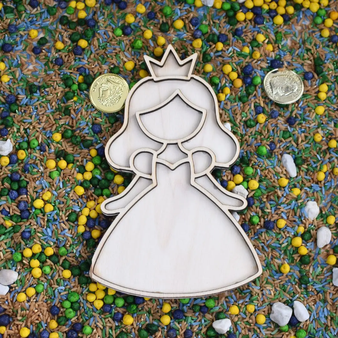 Houten Vulvorm Prinses – Voor Sensorisch Spel - Afbeelding 3