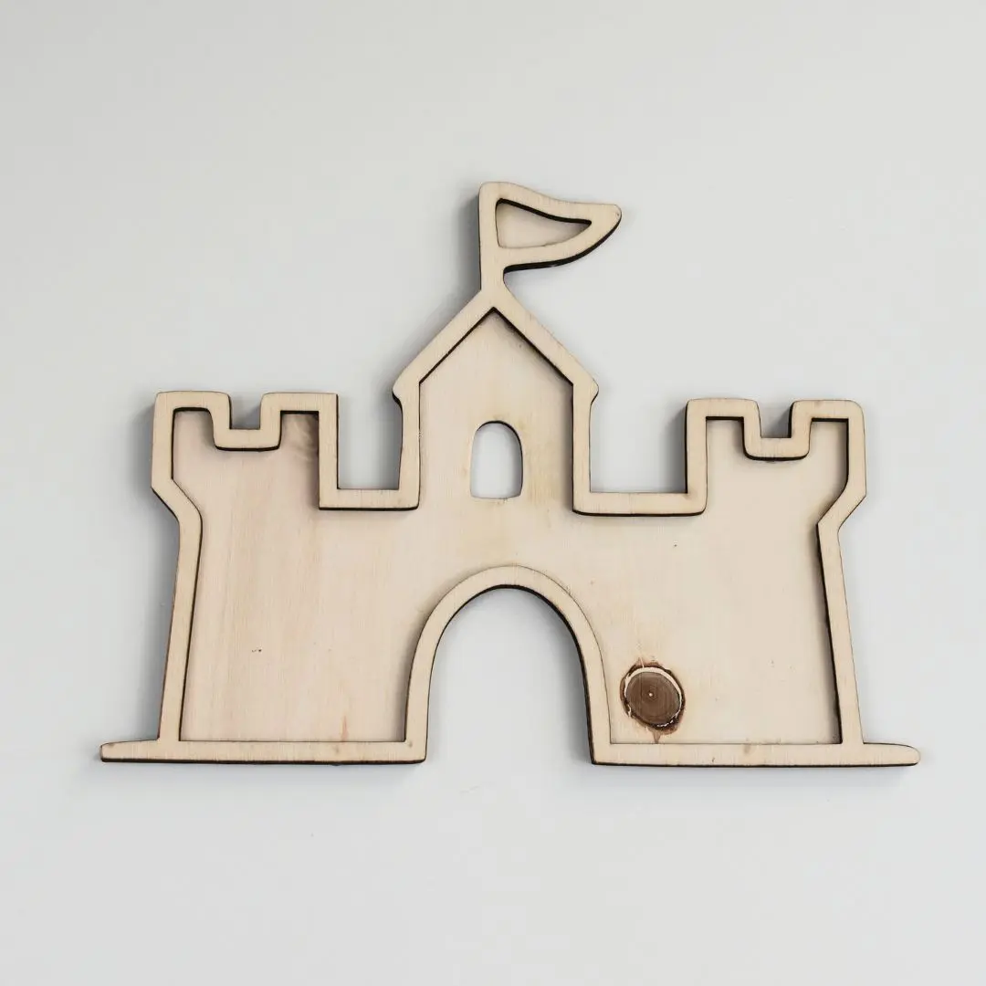 Houten Vulvorm Ridderkasteel – Voor Sensorisch Spel - Afbeelding 3