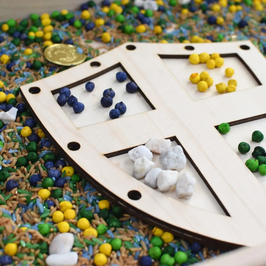 Houten Vulvorm Wapenschild – Voor Sensorisch Spel - Afbeelding 4