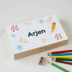 Houten Tekendoos met Naam – Schrift Design